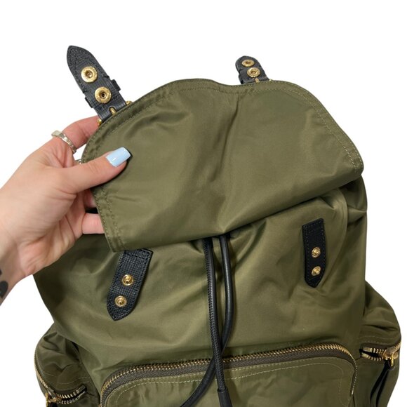 $1490 Burberry Green Nylon Rucksack Technical Backpack AS IS - Picture 9 of 15
